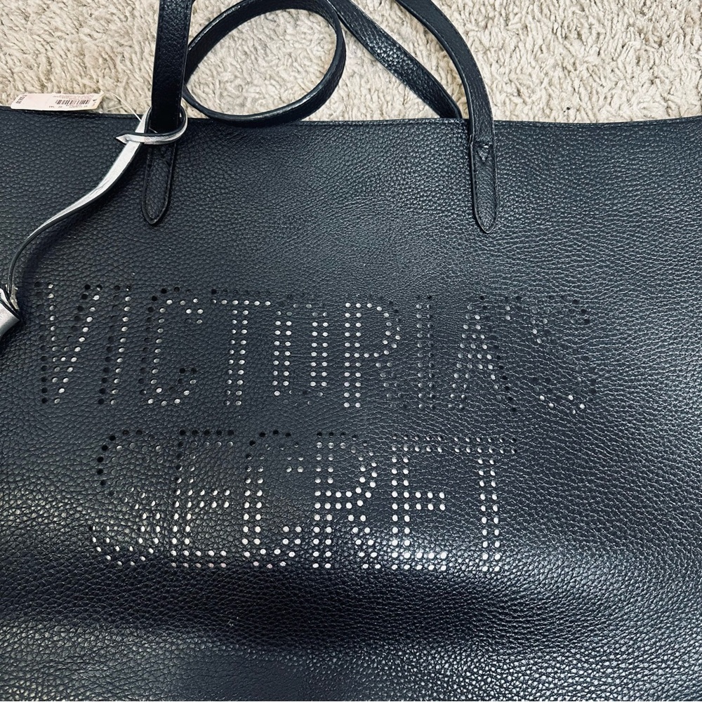 Victoria's Secret Black Tote with White Tassel - Picture 2 of 3